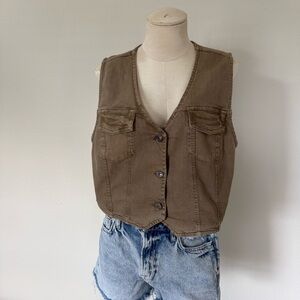 Tan Denim Vest